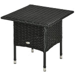 Pe Rattan Coffee Table, Patio Side Table | Black
