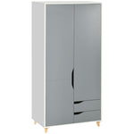 2 Door Wardrobe With Drawers Hanging Rail Shelves Bedroom | One Size