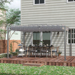 4 X 3(m) Outdoor Louvered Metal Pergola W/ Retractable Roof