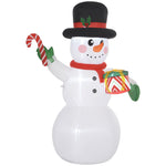 6ft Inflatable Snowman With Candy Cane And Gift Box Party