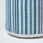 HOMESCAPES Blue And White Stripe Bean Filled Pouffe Tall 45 X 40 Cm