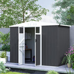 8 X 4 Ft Garden Storage Shed, Outdoor Metal Shed | Dark Gray