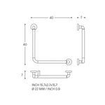 Grab Rail 45cm Straight Up To 150kg Architect S+ Collection | Brushed Stainless Steel