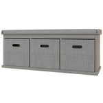Shoe Bench With Seat With Fabric Drawers Shoe Storage Bench | One Size | Gray