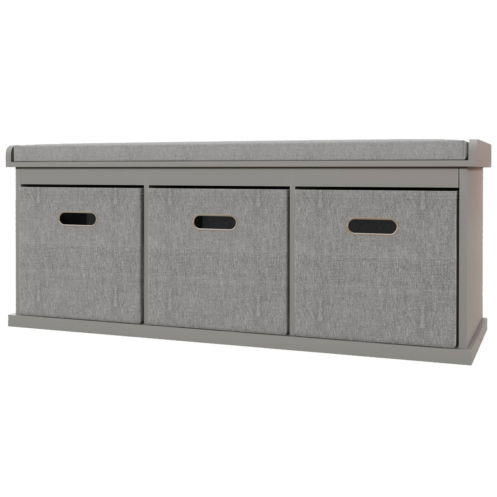 Shoe Bench With Seat With Fabric Drawers Shoe Storage Bench | One Size | Gray