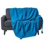Cotton Rajput Ribbed Throw | 150cm x 200cm | Teal