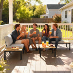 Garden Furniture Set, 6 Piece Corner Sofa Set With Coffee Table