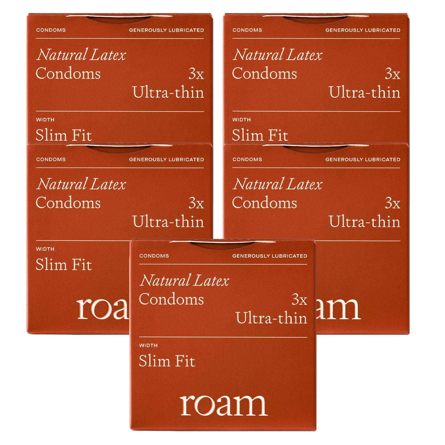 15x Ultrathin Condoms For Safer Sex & Contraception, Slim Fit 5 Pk