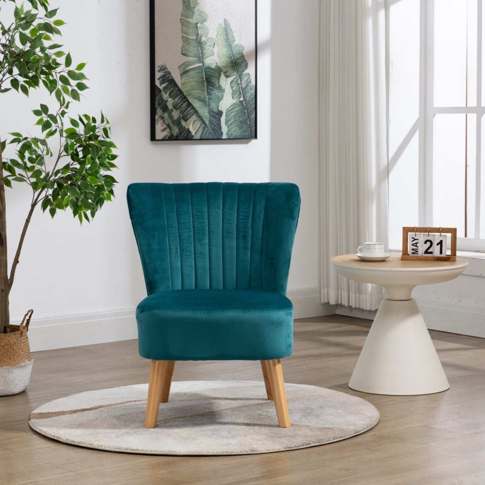 Arezza Velvet Accent Chair | Teal