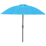 2.5m Curved Parasol With Metal Pole | Blue