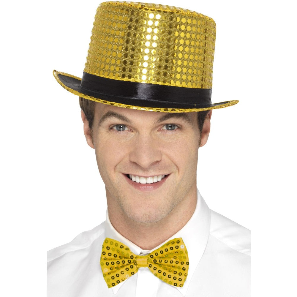Sequin Top Hat, Gold