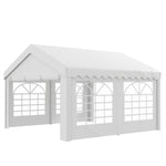 Garden Gazebo Portable Carport Shelter W/removable Sidewalls | Medium | White
