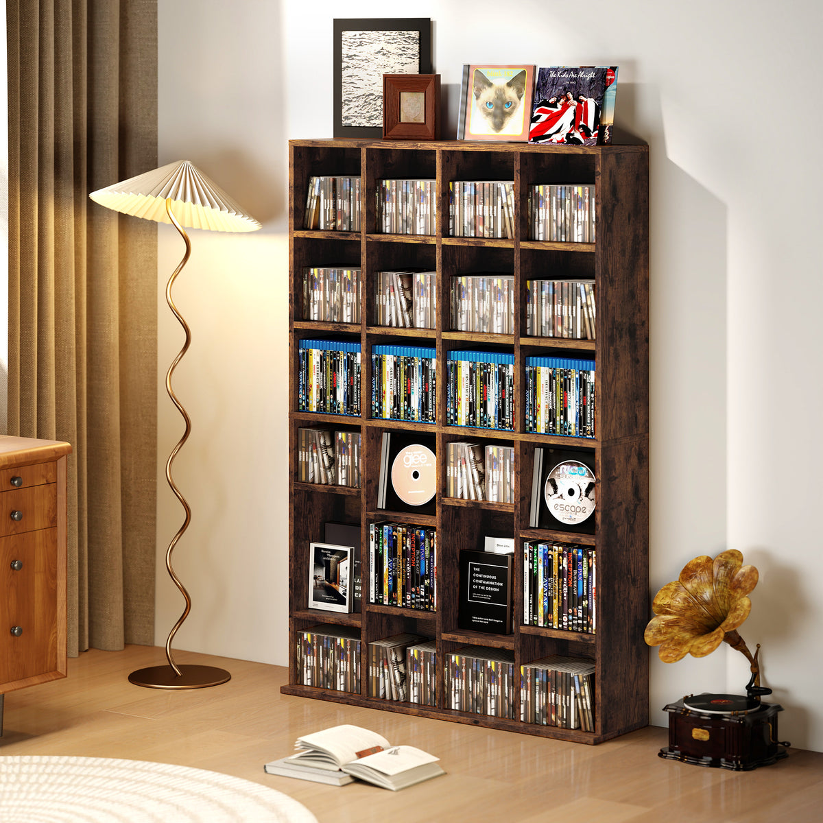 HOMCOM 456 Cd/ 336 Dvd Storage Unit, Media Storage Shelf