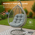 Luxury Garden Round Egg Chair Swing Cushion, 80 X 120 Cm | One Size | Grey