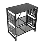 Portable Folding Camping Table With Shelves, Lightweight Aluminium Outdoor Table For Camping