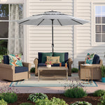 Outdoor 3-tier Umbrella With Crank And Tilt Without Base | One Size | Light Grey