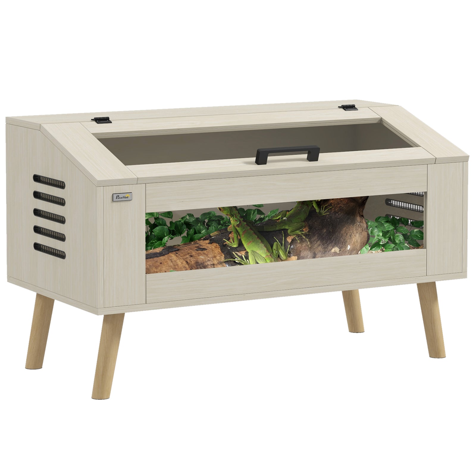Reptile Terrarium, Snake Vivarium With Tempered Glass Windows | Brown