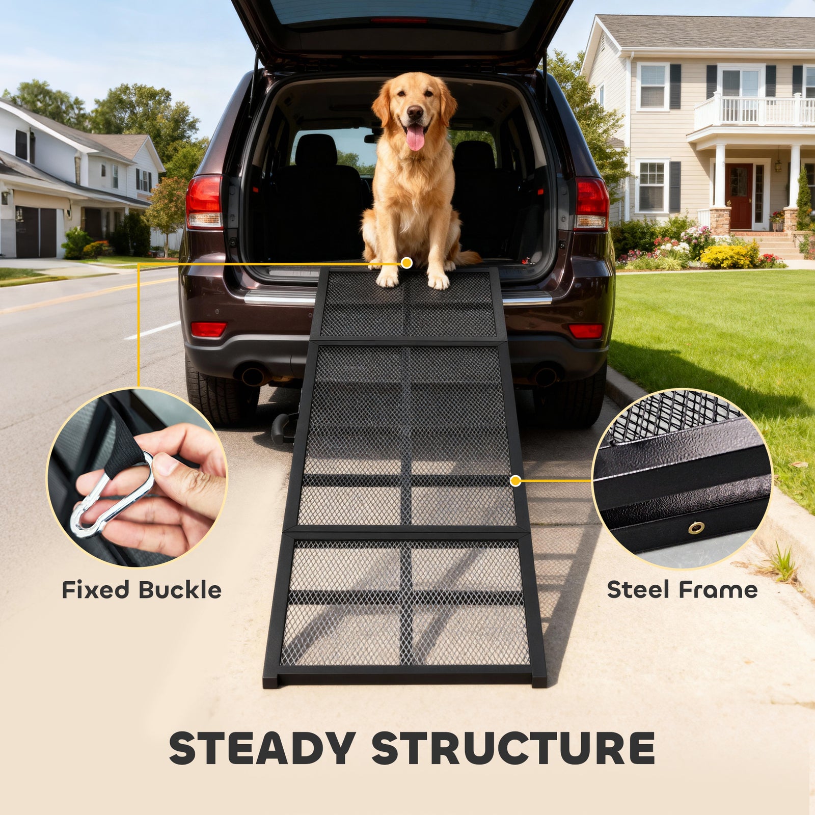 191 X 50cm Dog Ramp For Car, Pet Stairs For Large Dogs, For Suvs