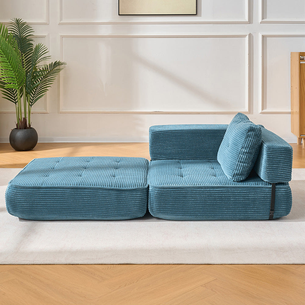 Folding Sofa Bed With Pillow | Blue