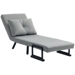 Click Clack Single Chair Bed Settee For Living Room | One Size | Light Grey