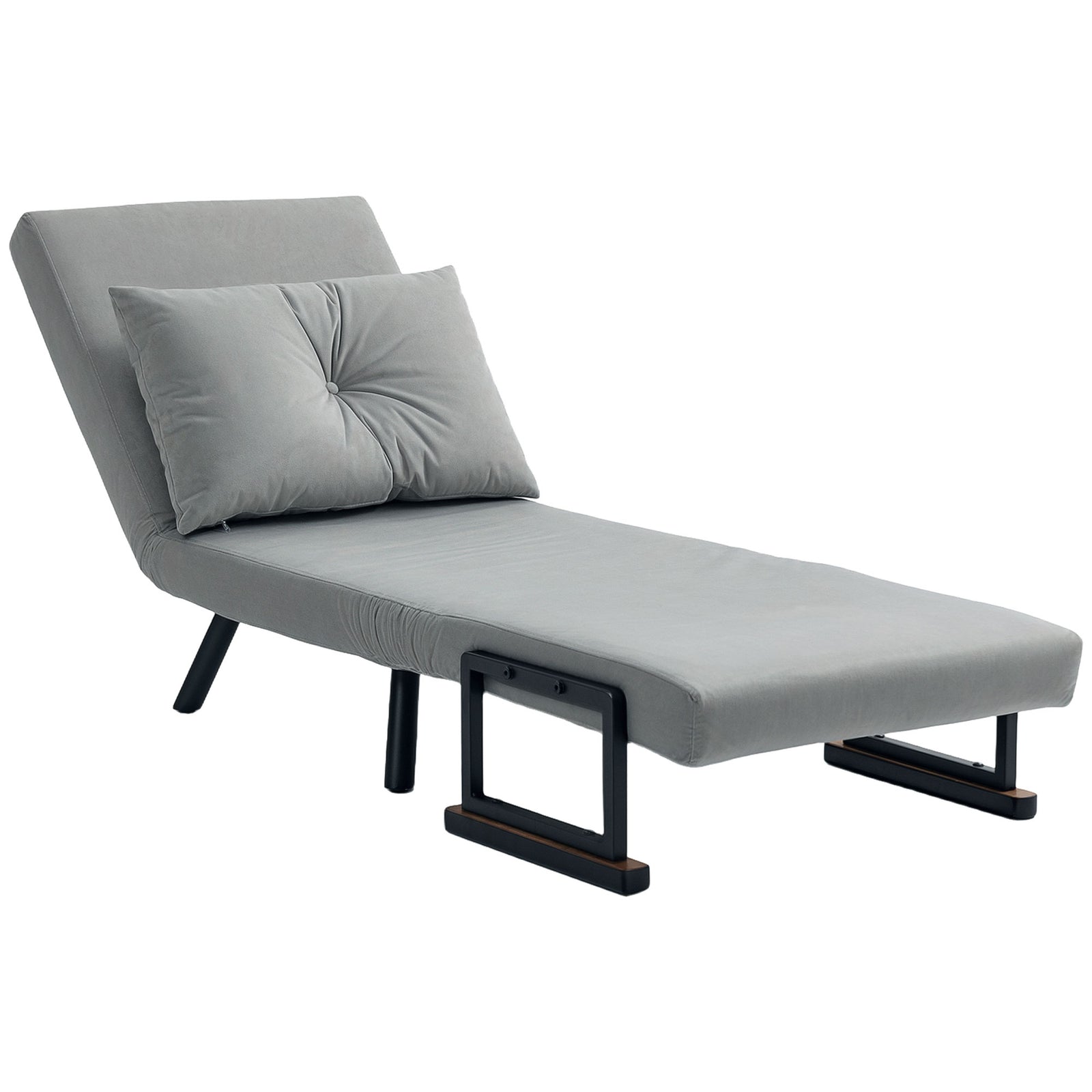 Click Clack Single Chair Bed Settee For Living Room | One Size | Light Grey