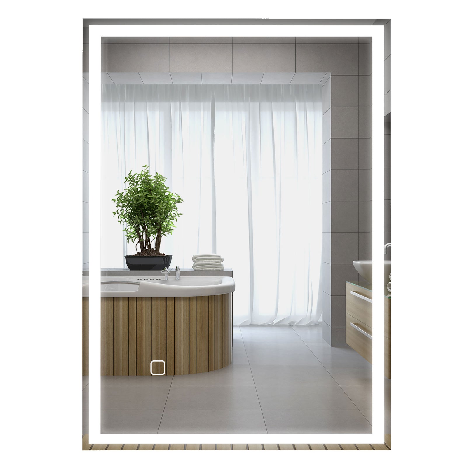 Illuminated Bathroom Mirror With Led Lights 3 Colours