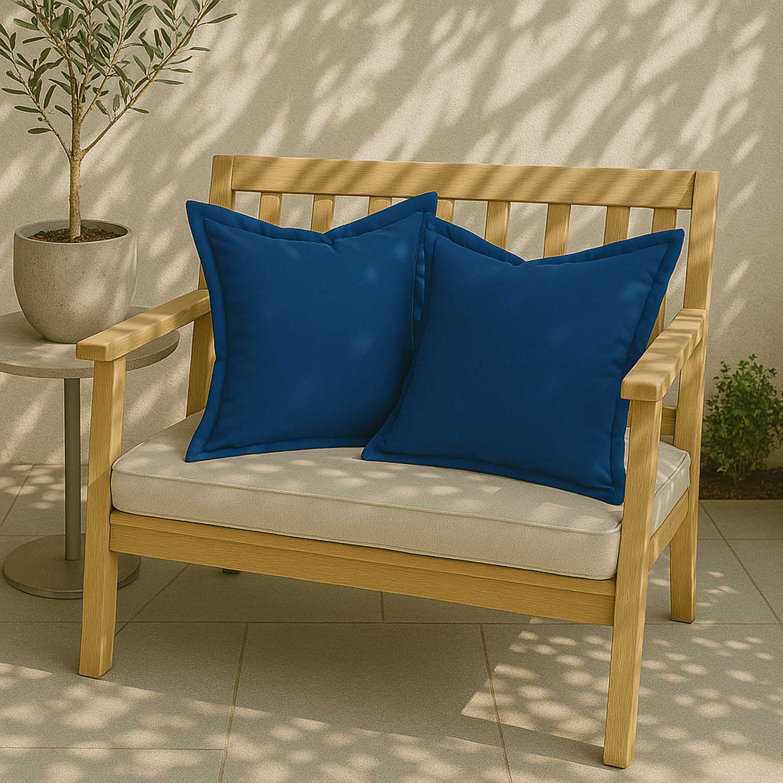 Plain Outdoor Cushion 45 X 45 Cm, Set Of 2 | 45cm x 45cm | Navy Blue
