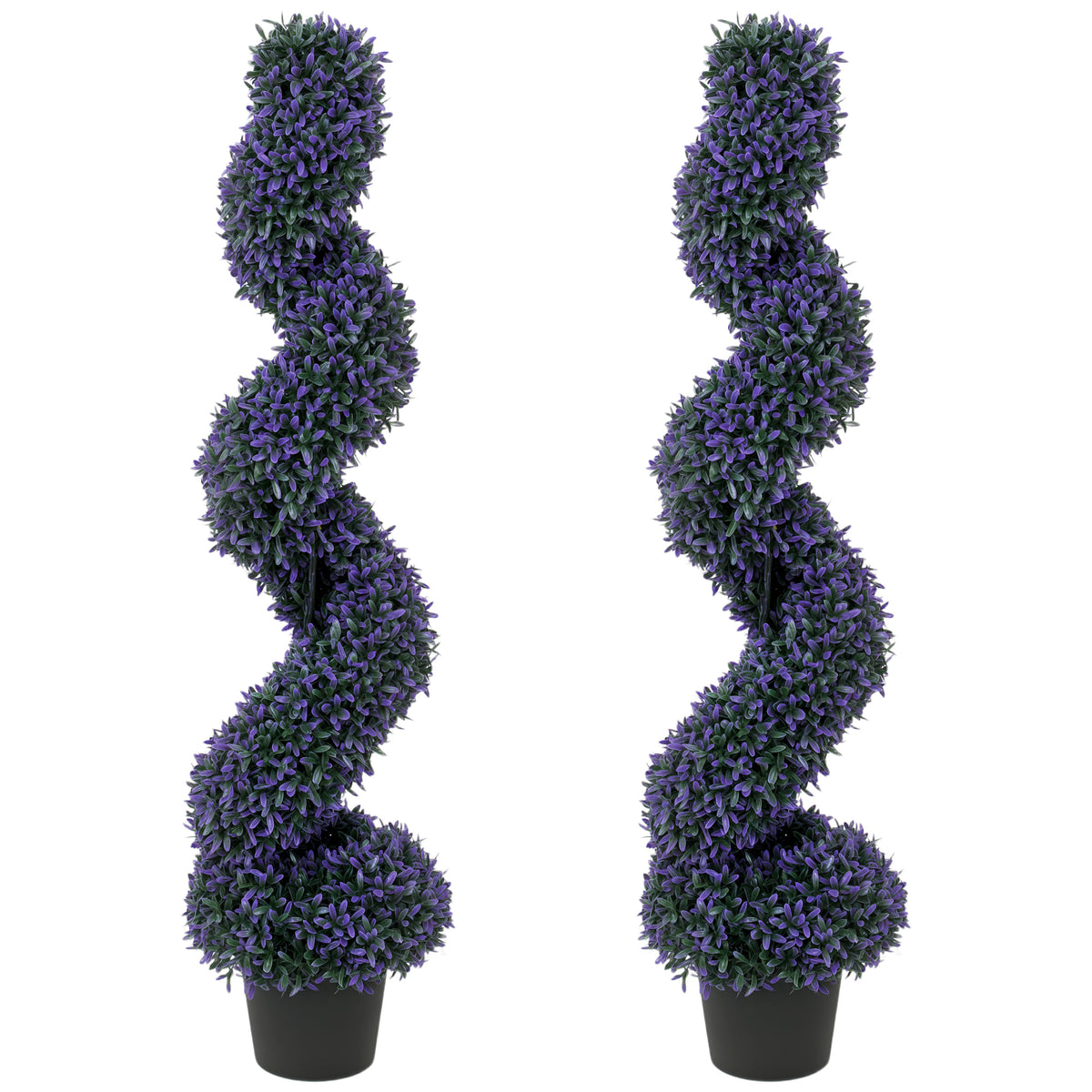 Artificial Boxwood Topiary Tree With 840 Leaves, Set Of 2
