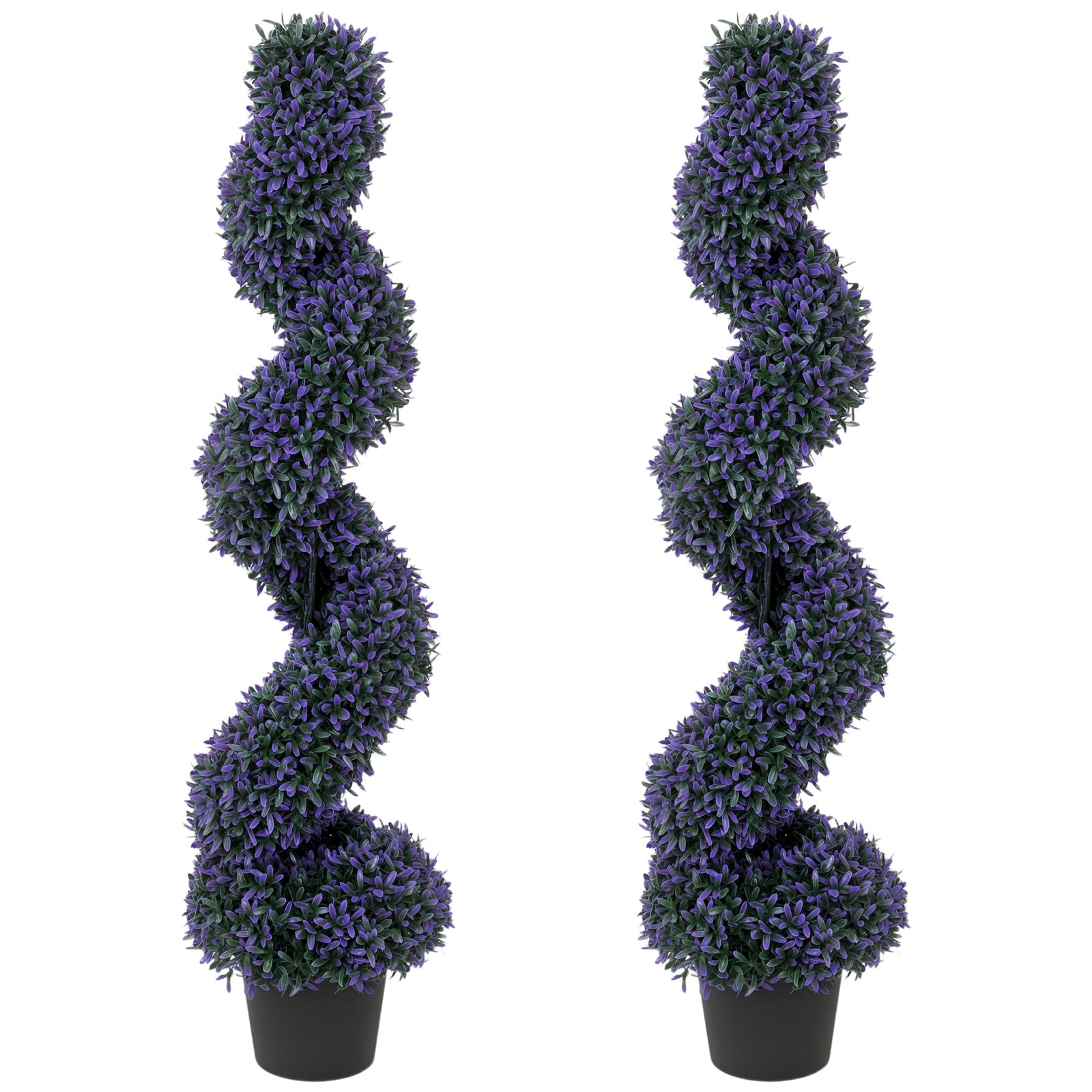 Artificial Boxwood Topiary Tree With 840 Leaves, Set Of 2