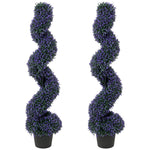Artificial Boxwood Topiary Tree With 840 Leaves, Set Of 2