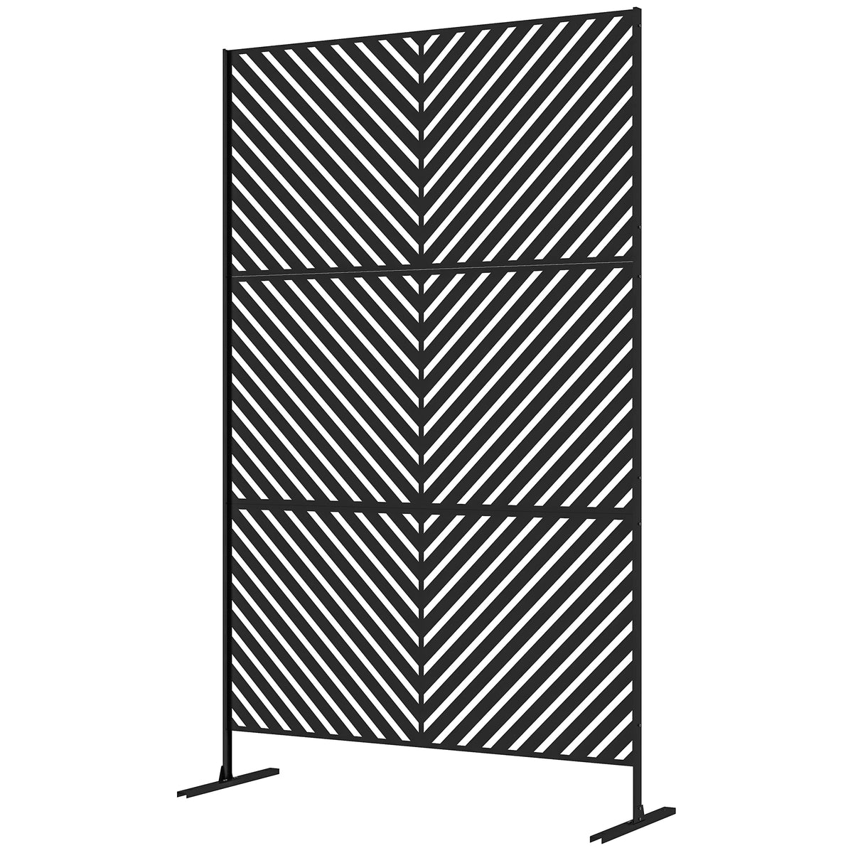 Outsunny Metal Privacy Screen W/ Expansion Screws Outdoor Divider, Triangle