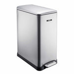 Slimline Dual Compartment Pedal Bin 50l | 50l | Silver