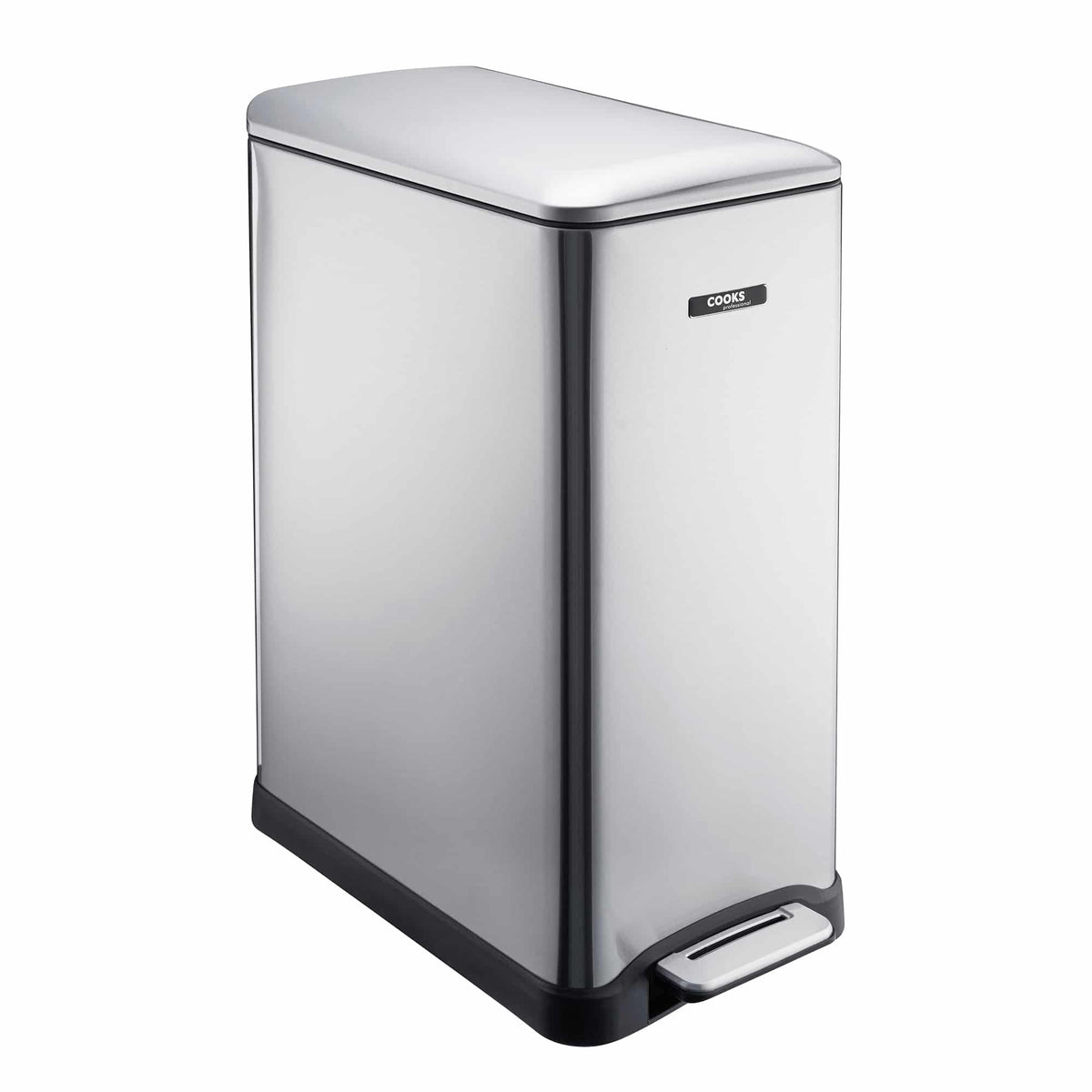 Slimline Dual Compartment Pedal Bin 50l | 50l | Silver
