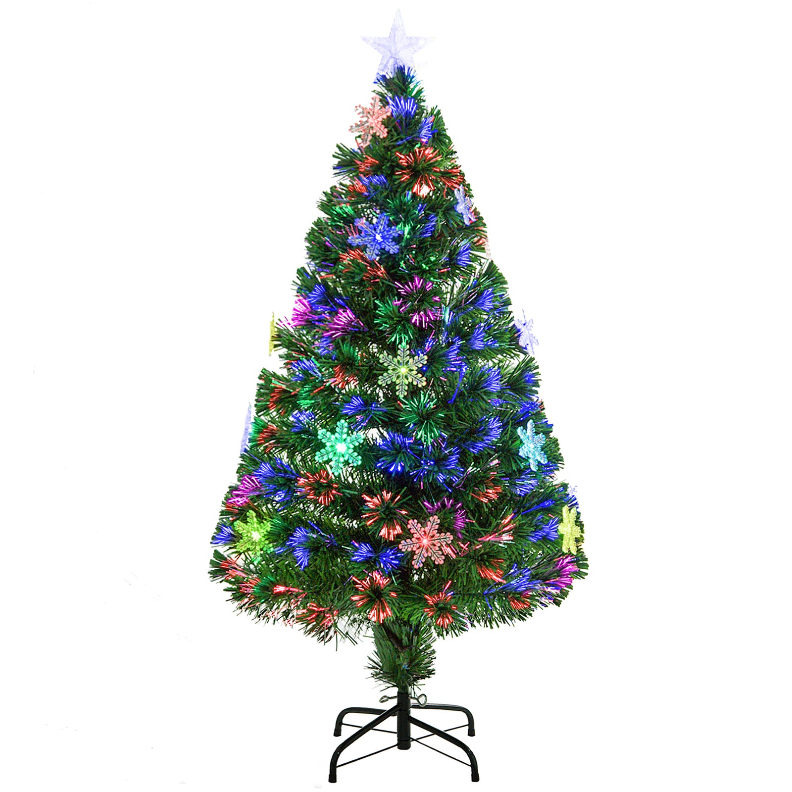 3/4ft Green Fiber Optic Christmas Tree Led Stars | 4ft | Green