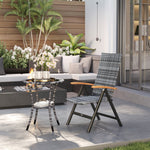 Outdoor Folding Rattan Chair, Dining Chair | Set of 1 | Light Grey