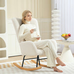 Rocking Chair, Modern Armchair With Backrest For Bedroom | Cream