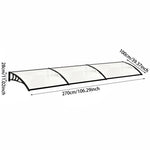 Window Door Awning Canopy With Brackets | Extra Large | Black
