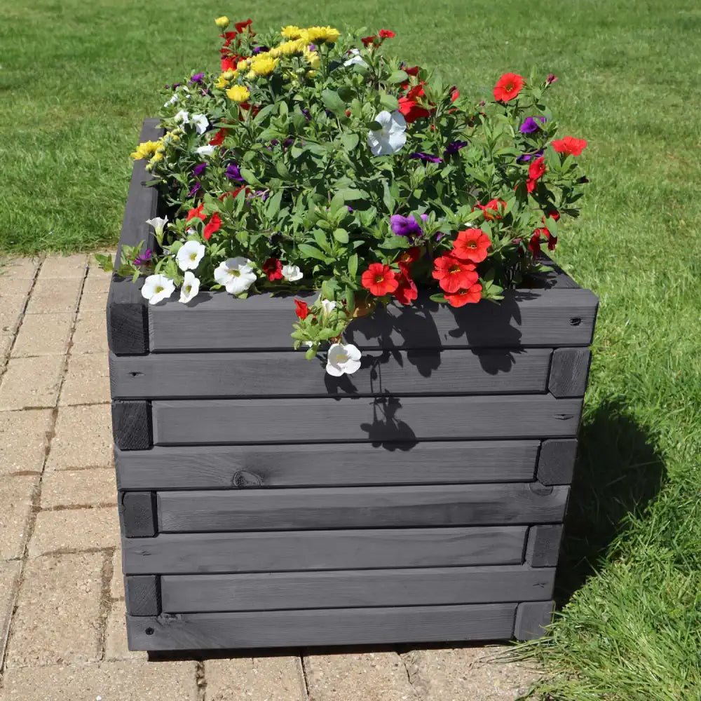 Pine Wooden Trough Planter With Feet | 200cm x 42cm x 38cm | Gray
