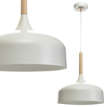 Taylor Hand Made Pendant Lamp With Natural Wood Detail Scandi Style | Black