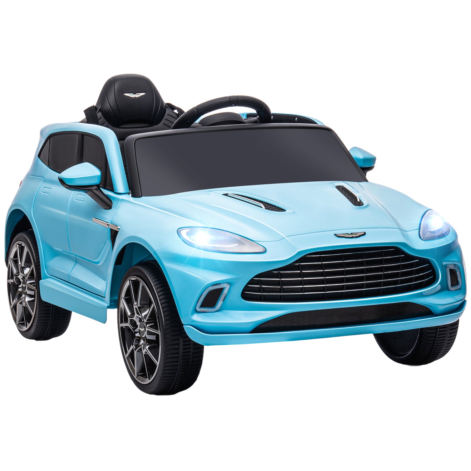 Aston Martin Dbx Licensed 12v Kids Ride On Car W/ 4 Suspension Wheels | Blue