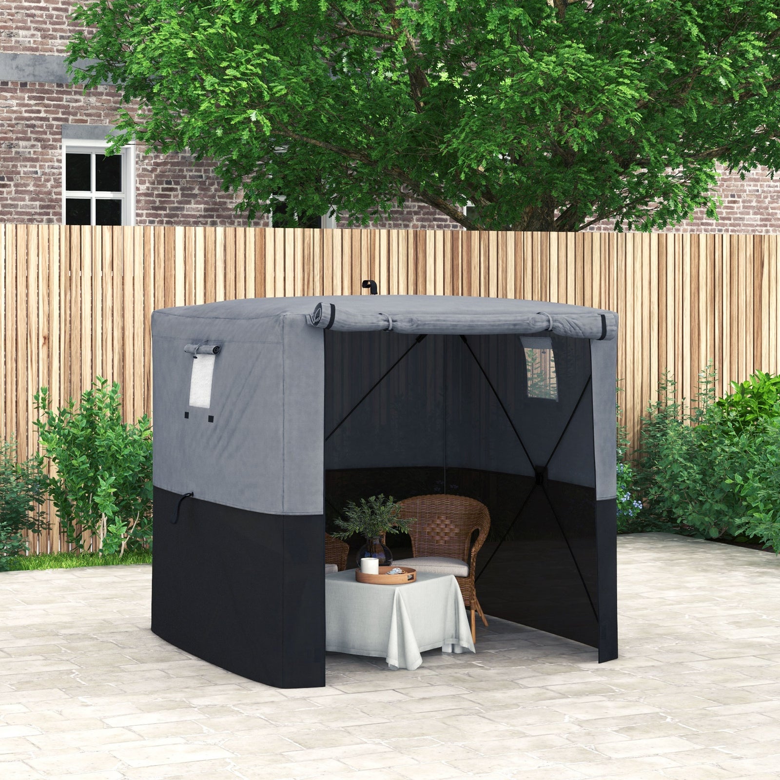 2x2m Pop Up Gazebo1 Person Easy Up Instant Party Tent W/ Bag | Black