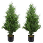90cm Pair Of Artificial Cypress Topiary