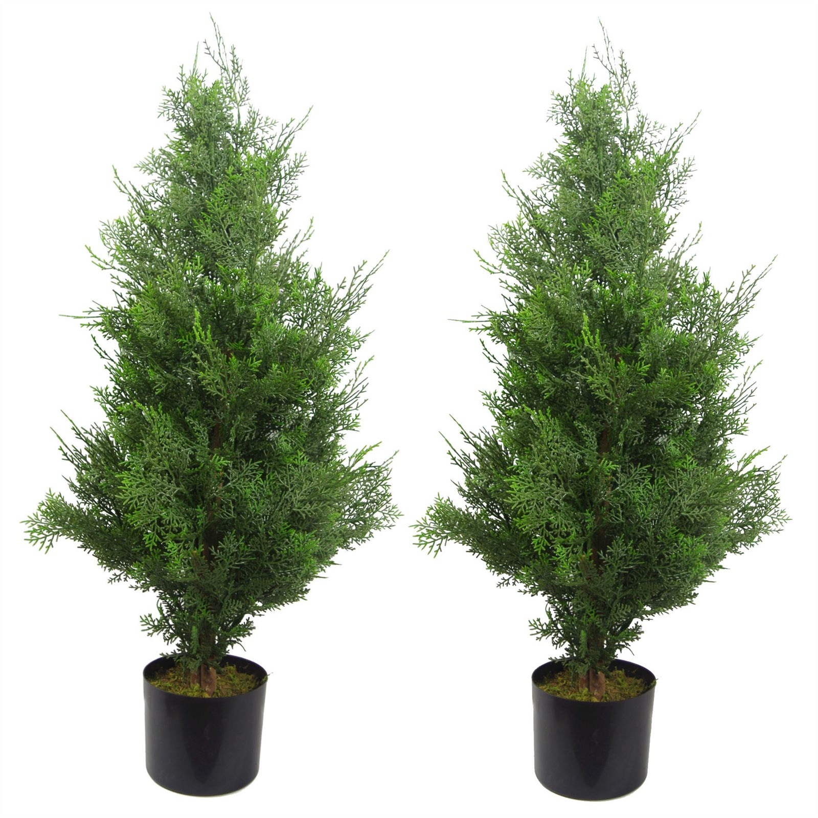 90cm Pair Of Artificial Cypress Topiary