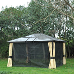 4 X 3.6m Hardtop Gazebo Canopy With Roof And Aluminium Frame
