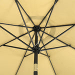 3m Garden Parasol Adjustable Tilting Parasol With Crank Handle With Cement Parasol Base | One Size | Khaki