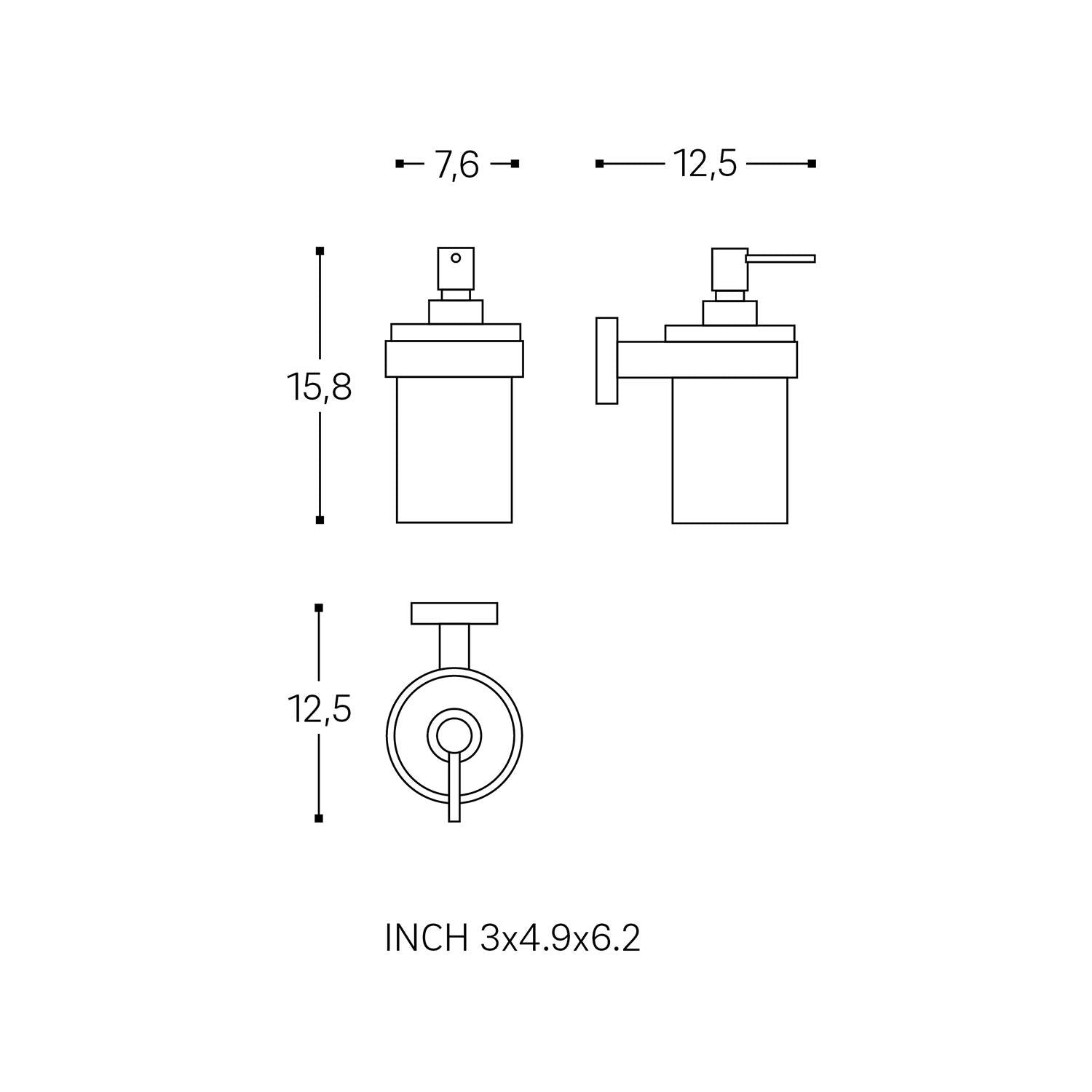 Soap Dispenser, 200ml, Matt Black, Anti-corrosion, Start Collection