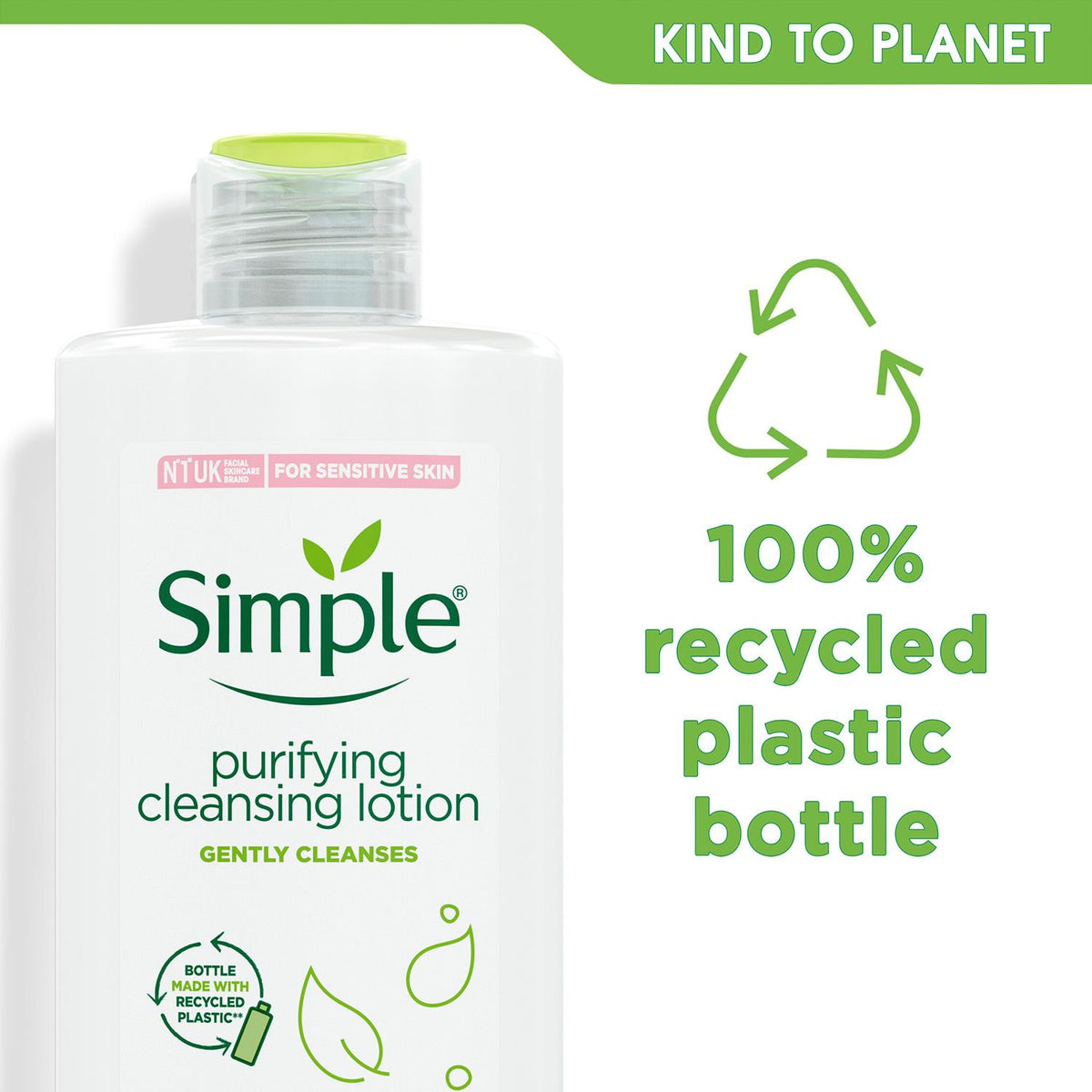 6 X 200ml Kind To Skin Purifying Cleansing Lotion For Sensitive Skin | Set of 6 | White