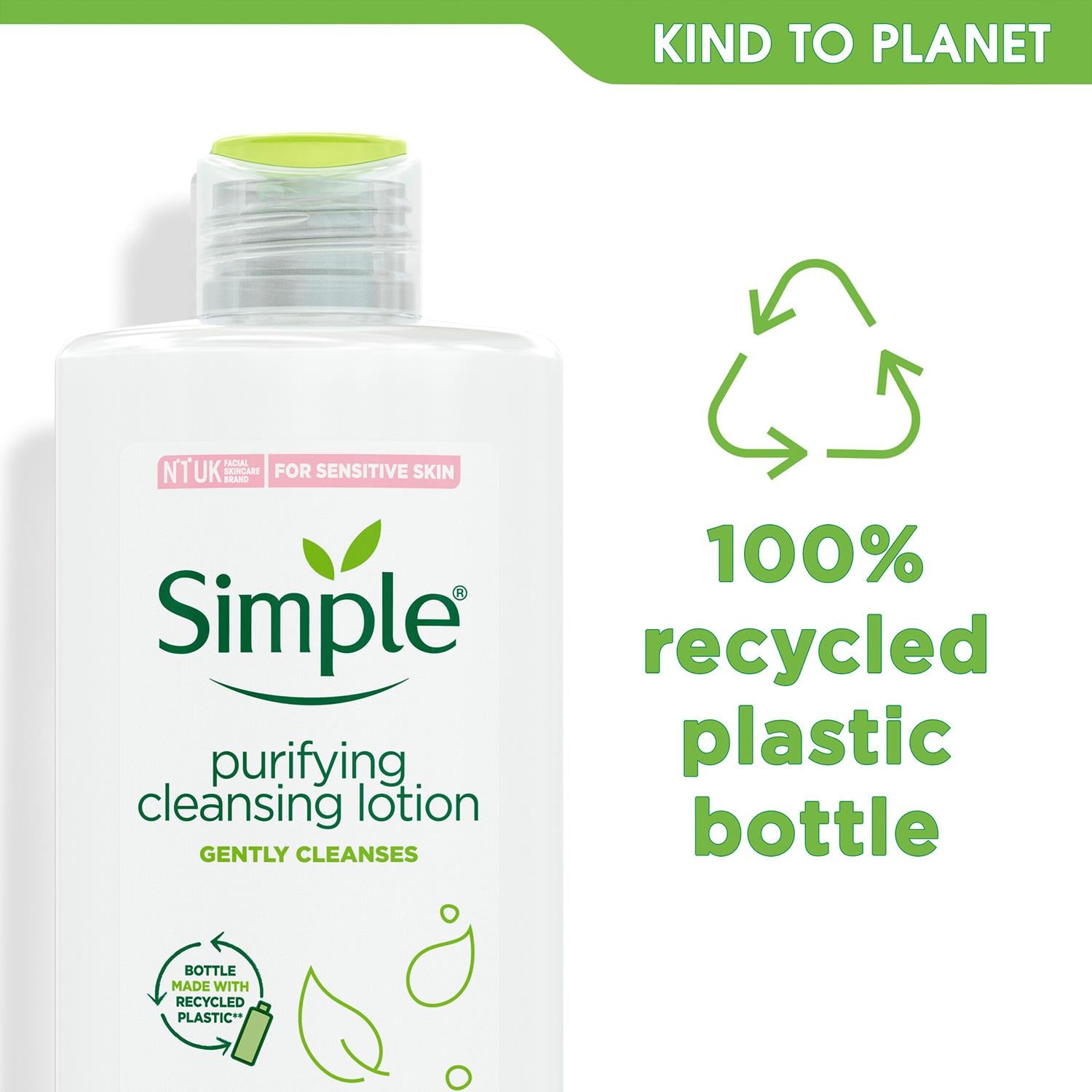 6 X 200ml Kind To Skin Purifying Cleansing Lotion For Sensitive Skin | Set-of-6 | White