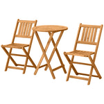 Folding Patio Bistro Set Of 3 Dining Table Set With 2 Chairs