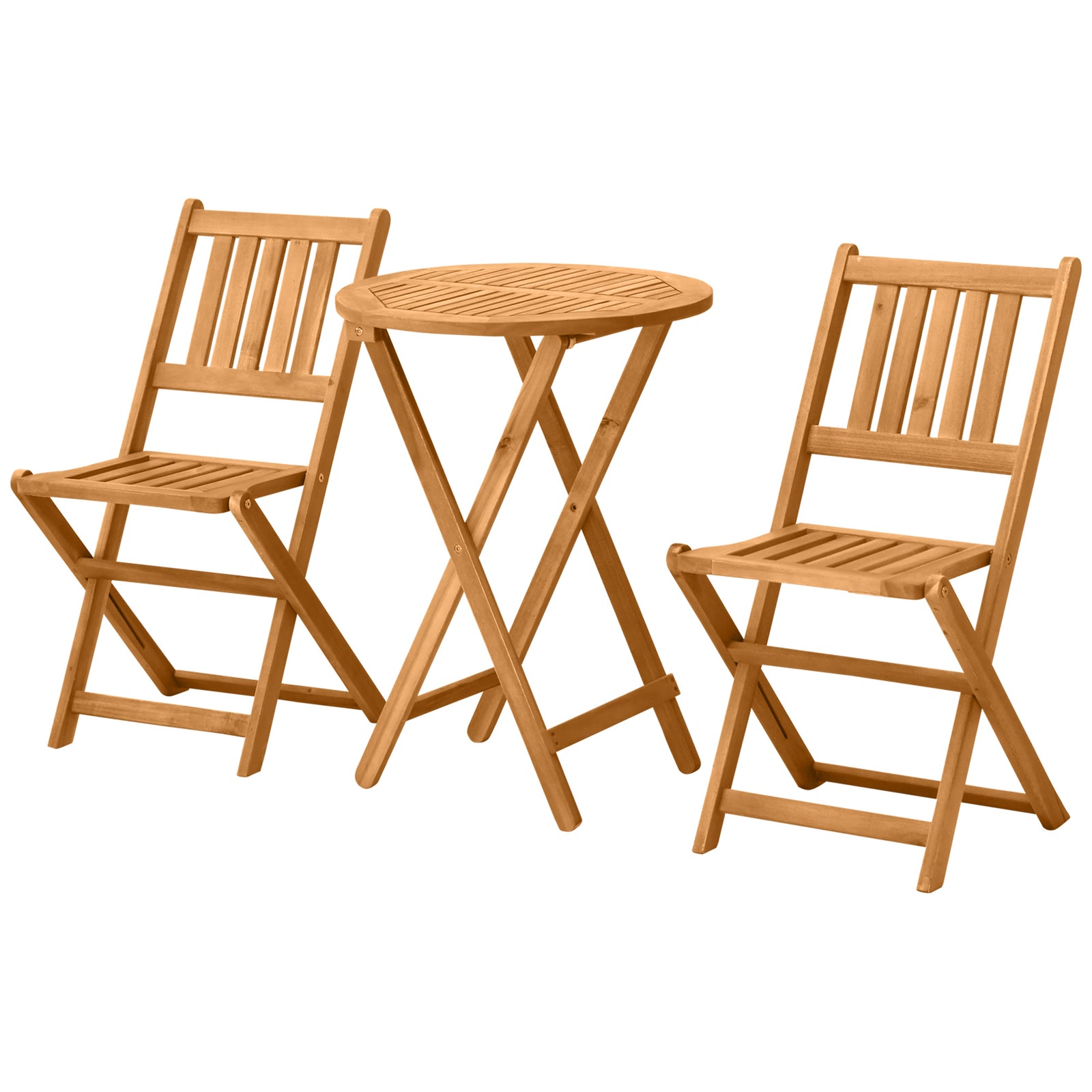 Folding Patio Bistro Set Of 3 Dining Table Set With 2 Chairs
